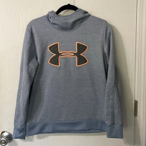 💰Under Armour Cold Gear Loose hooded sweatshirt blue/purple with logo size med